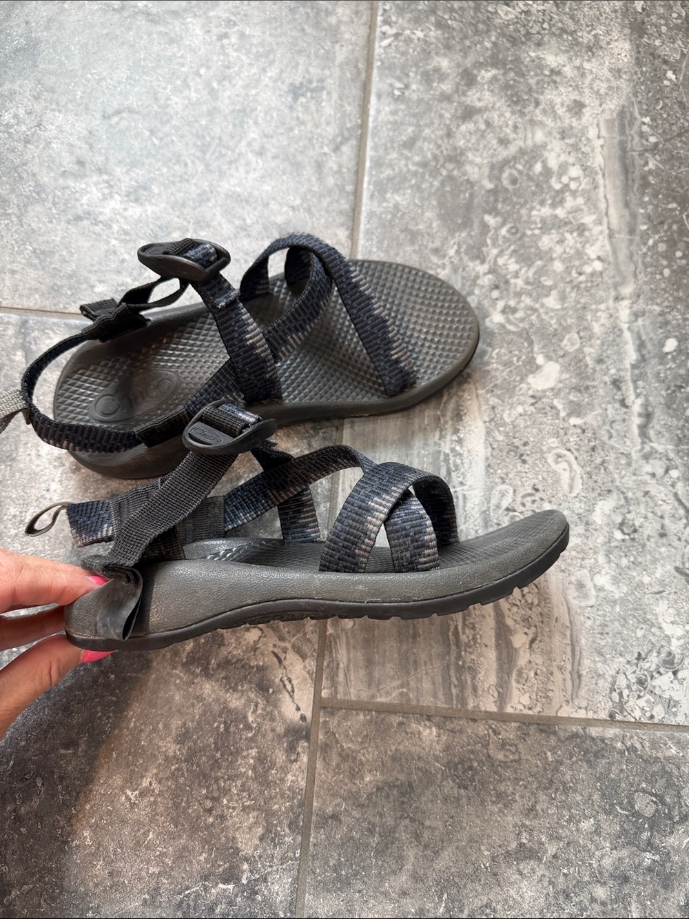 Chaco Kids Black and Gray Adjustable Strap Sandals